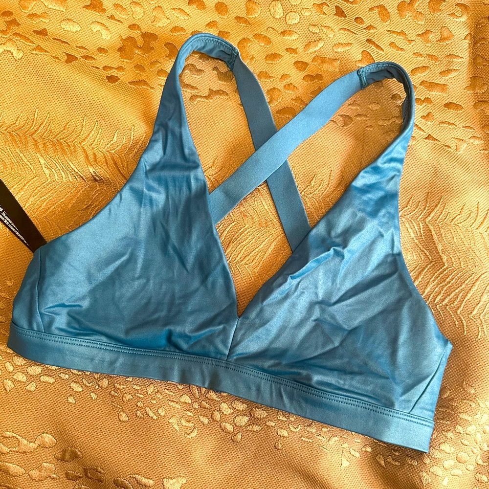 Victoria’s Secret teal shine sports bra, size Large